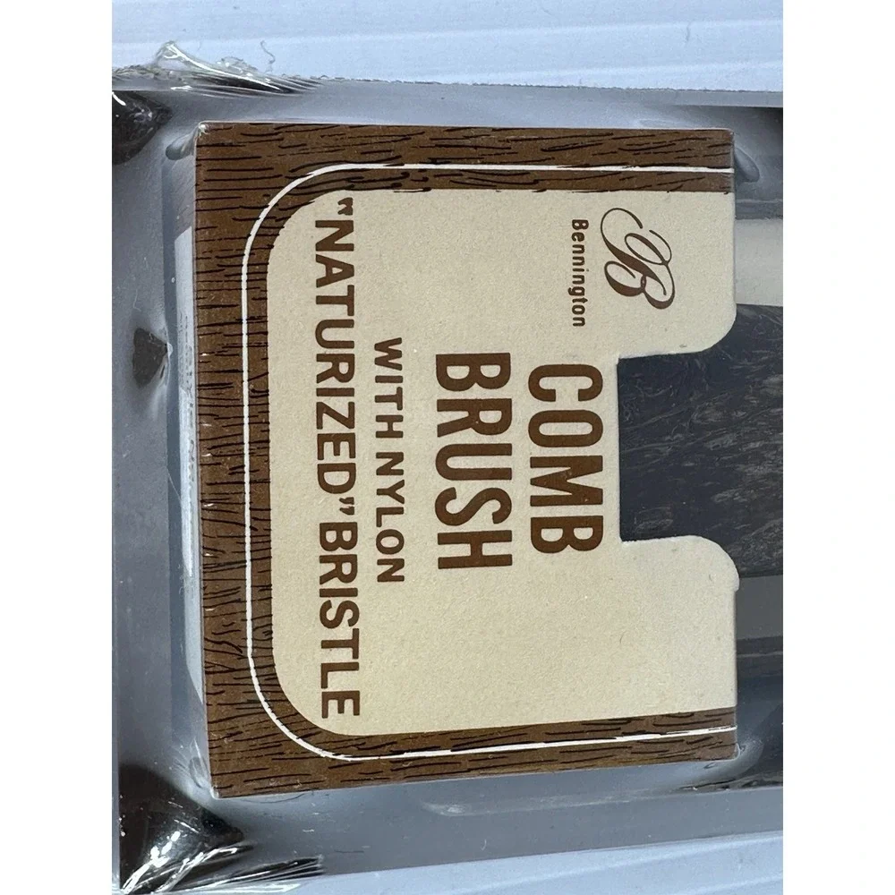 Vintage Bennington Comb Brush With Nylon Naturized Bristle NOS Sealed Package‎